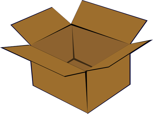 Open cardboard box